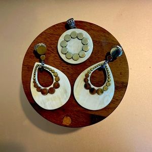 John Hardy Buffalo Bone Dot Collection Earrings and Pendant
